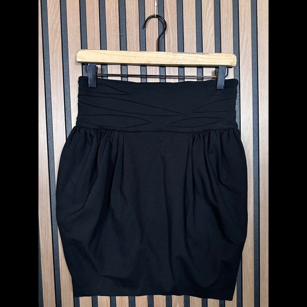 Elizabeth & Jane Skirt Medium Womens Black Elastic Waist Mini Pencil